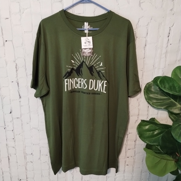 Fingers Duke Men's T Shirt Hunter Army Green size XXL Next Level Apparel NEW - Picture 1 of 7